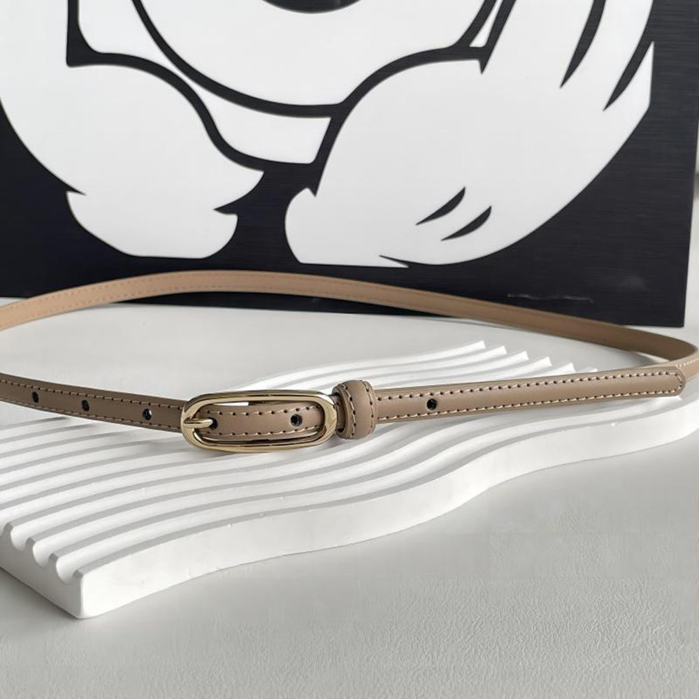 Minimalist Solid Color Skinny PU Leather Belt 6W6JBT189