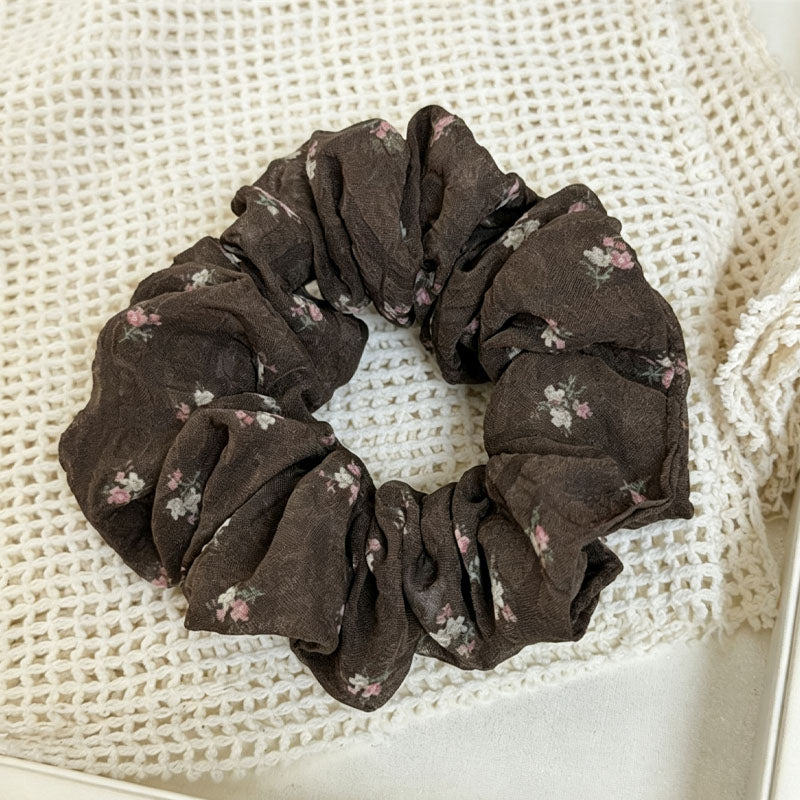 Sweet Floral Print Ruffled Hair Scrunchies 6W6HSR378