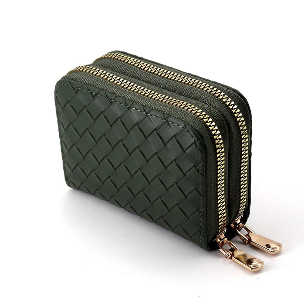 Woven Zipper Card Holder Wallet - DippedShop Wholesale - #9203