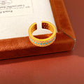 Three-Row Cubic Zirconia Turquoise Open Ring 6W6JRG356