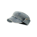 Retro Distressed Rolled Brim Denim Baseball Cap 6W6HAT585