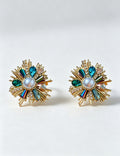 Colorful Crystal Pearl Flower Earrings 6W6JER762