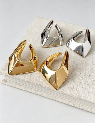 Chunky Irregular Gold Plated Statement Stud Earrings 6W6JER732
