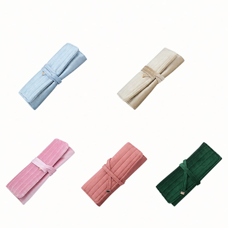 Soft Velet Solid Color Large Capacity Jewelry Case 6W13HSJ102