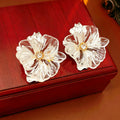Elegant Exaggerated Transparent Flower Stud Earrings 6W6JER769