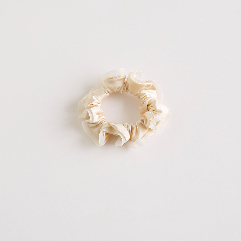 Minimalist Solid Color Mesh Ruffled Scrunchies 6W6HSR483