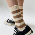 Striped Slouchy Crew Socks - DippedShop Wholesale - #5347