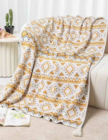 Bohemian Geometric Soft Throw Blanket DP25E581