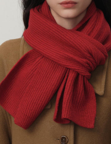 Simple Solid Color Knitted Wool Warm Scarf DP25F604