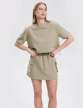Solid Short Top Skirt Set - DippedShop Wholesale - #3427