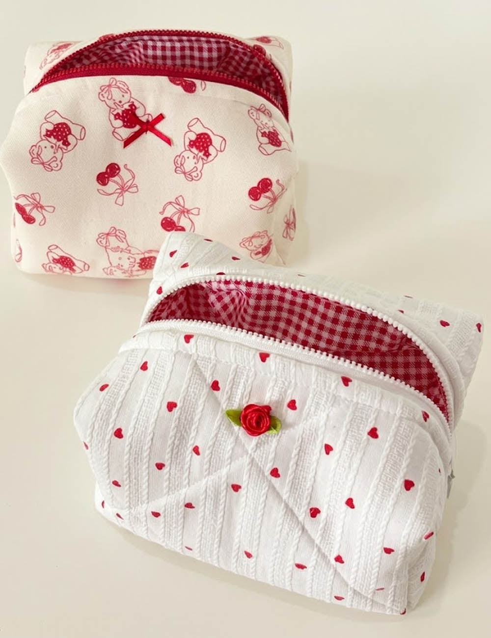 Heart Print Makeup Bag - DippedShop Wholesale - #6307