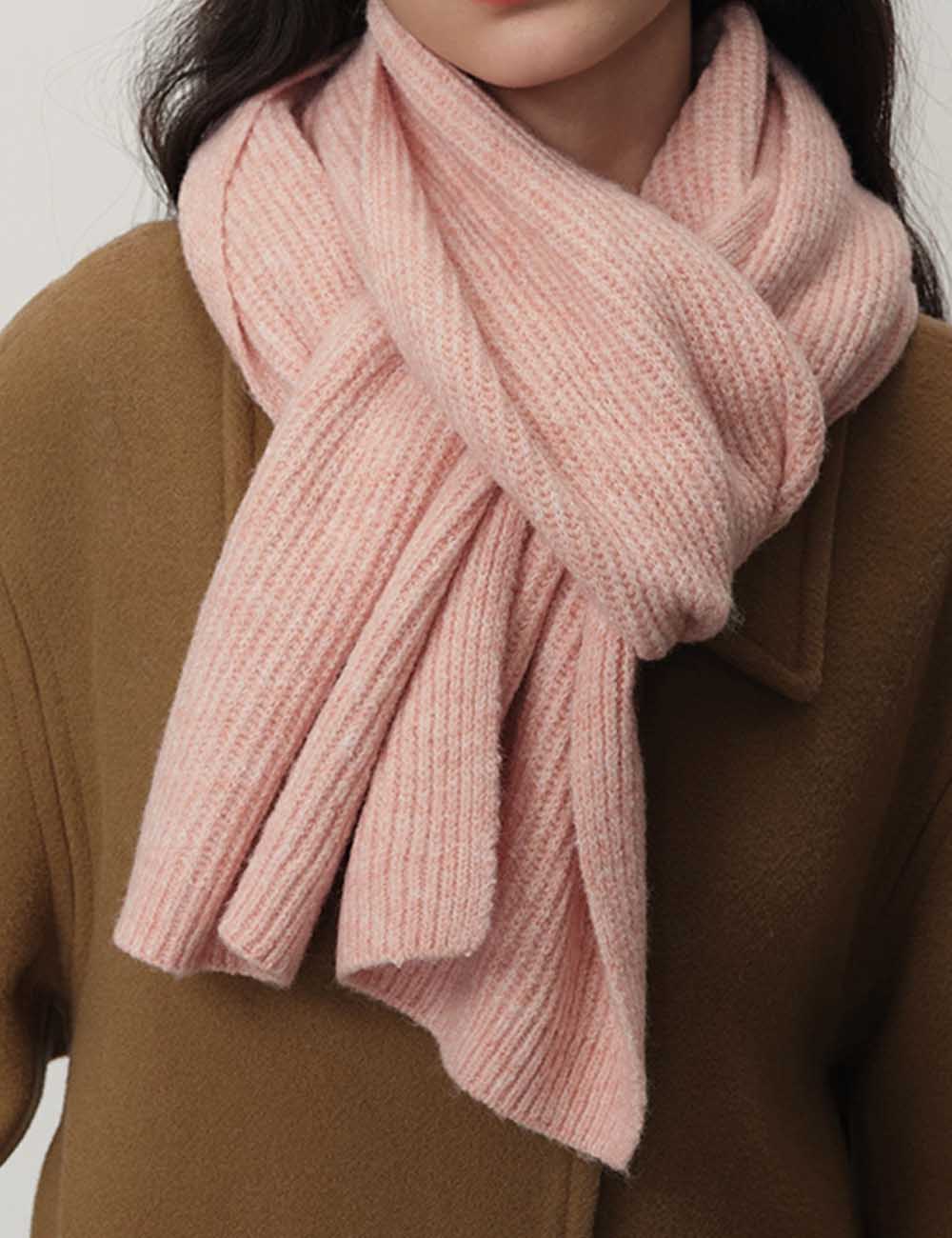 Simple Solid Color Knitted Wool Warm Scarf DP25F604