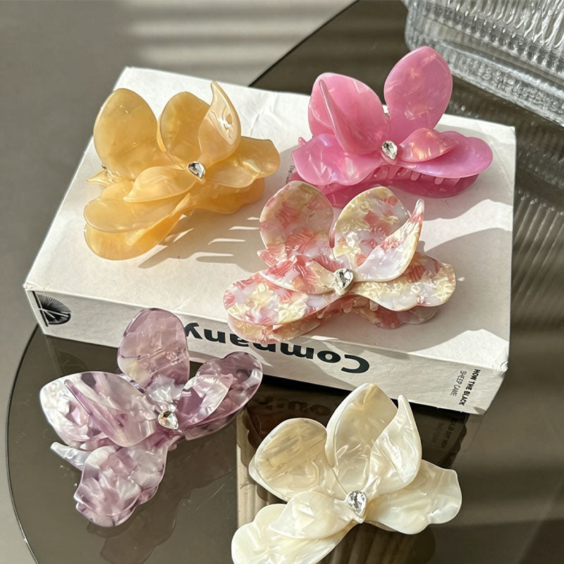 Flower Rhinestone Hair Claw - DippedShop Wholesale - #4787