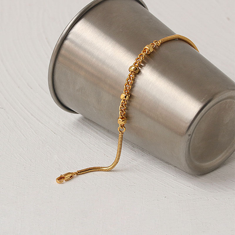 Minimalist Gold Snake Chain Bracelet - DippedShop Wholesale - #0963