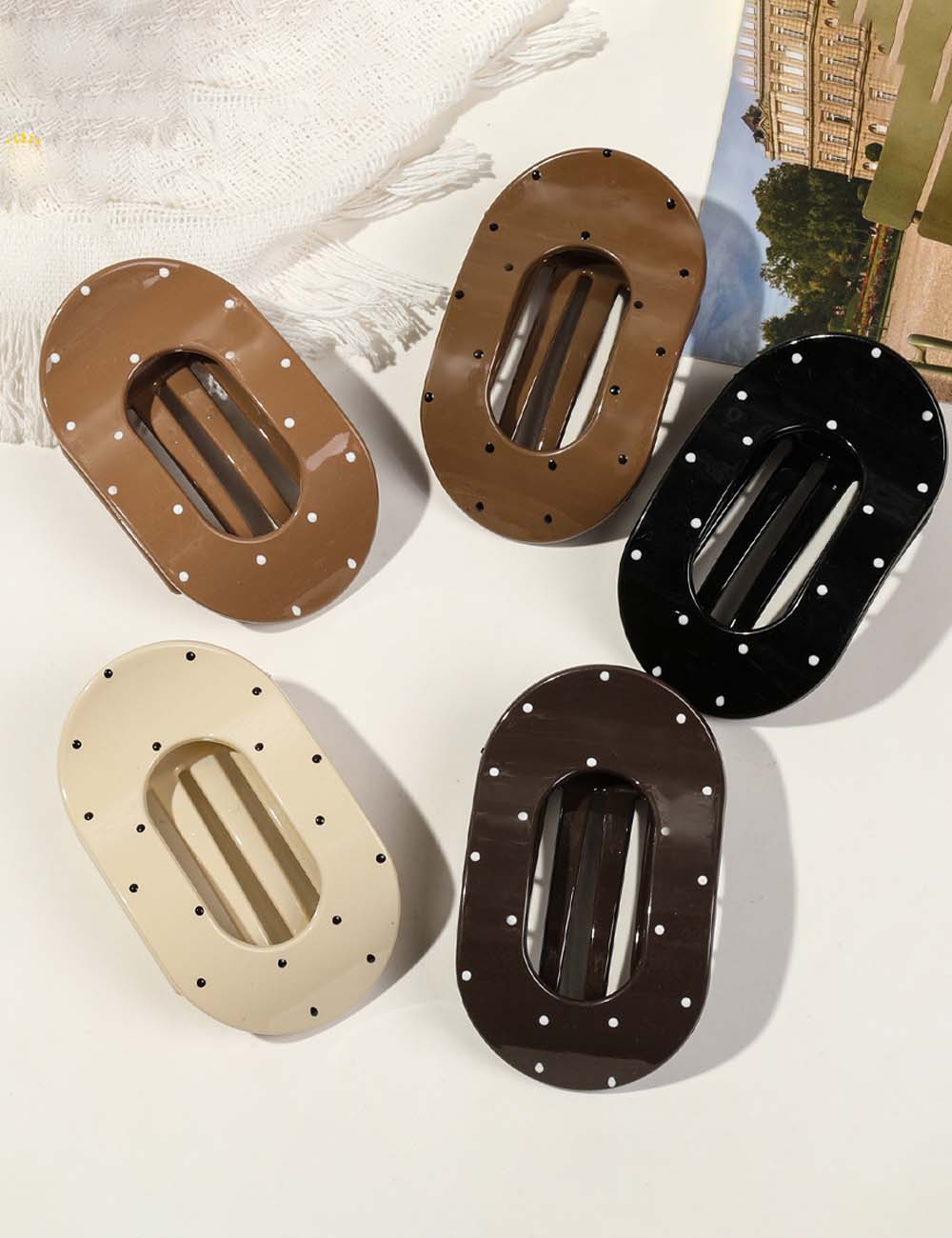 Polka Dot Hair Claw Clip - DippedShop Wholesale - #4435