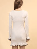 Floral Slim Knit Mini Dress - DippedShop Wholesale - #6739