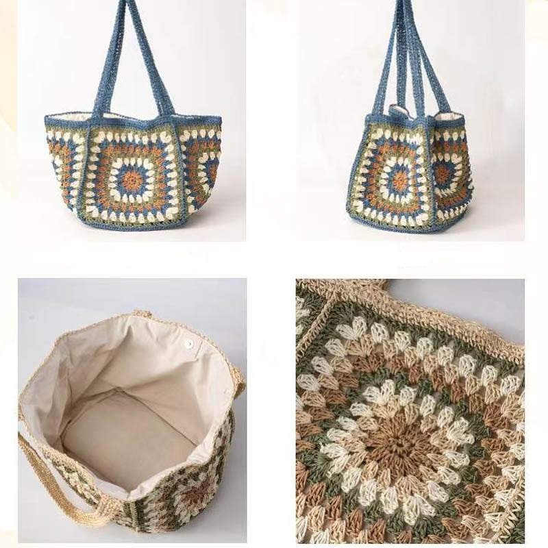 Boho Crochet Tote Bag - DippedShop Wholesale - #6387