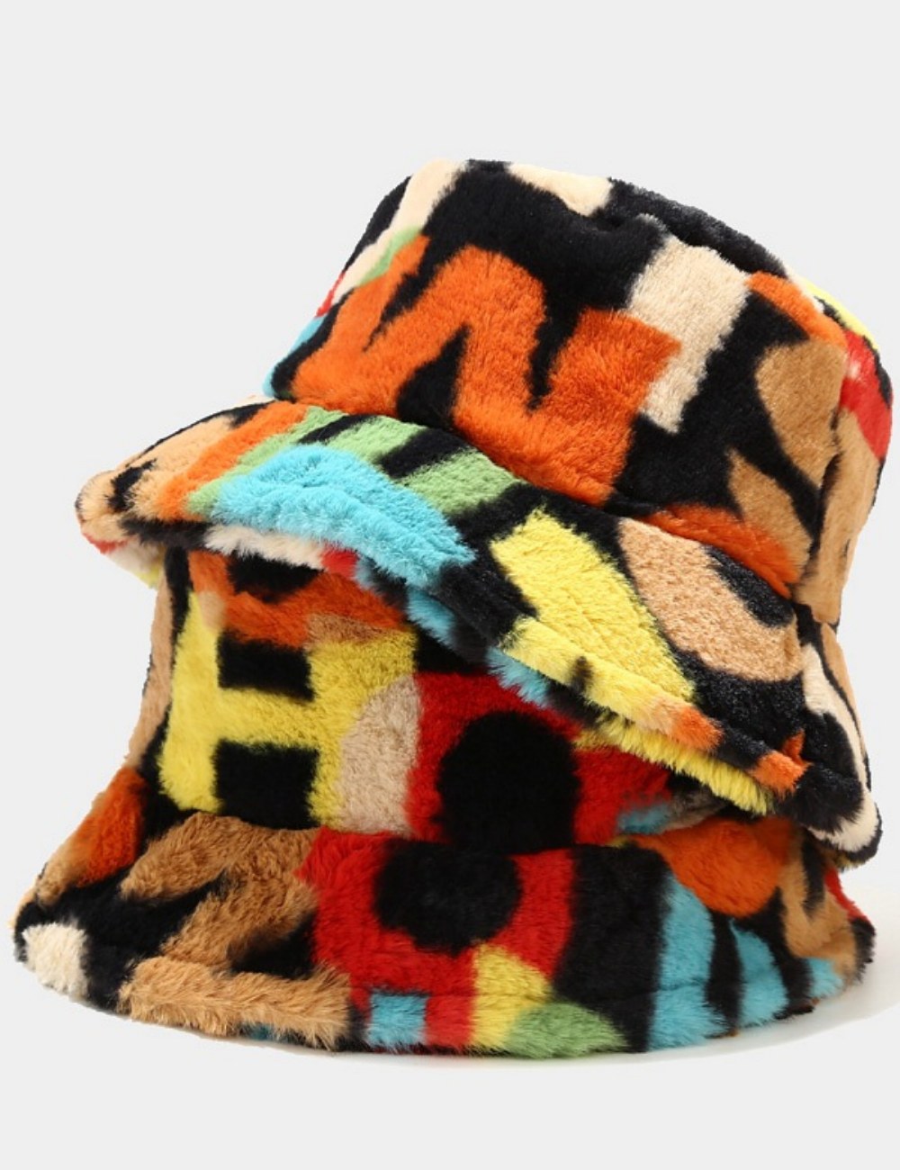 Colorful Letter Print Warm Winter Bucket Hats DPBH0323