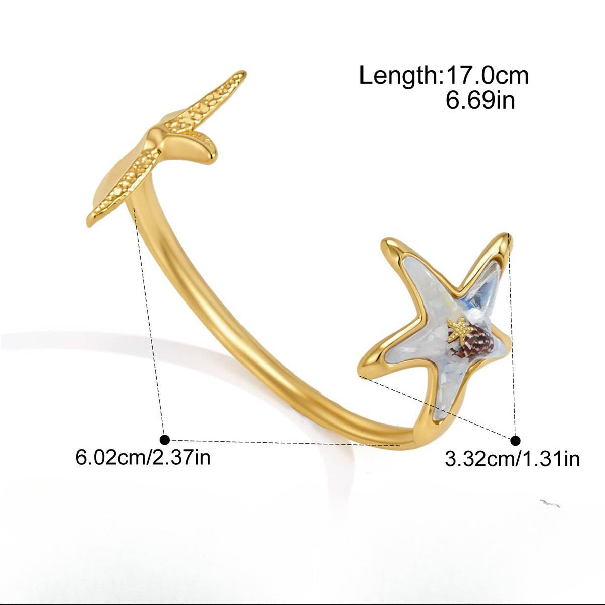 Trendy Gold Plated Starfish Mo - DippedShop Wholesale - #8995