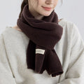 Minimalist Solid Color Warm Winter Knit Scarf MK2BLW6W6NSW73
