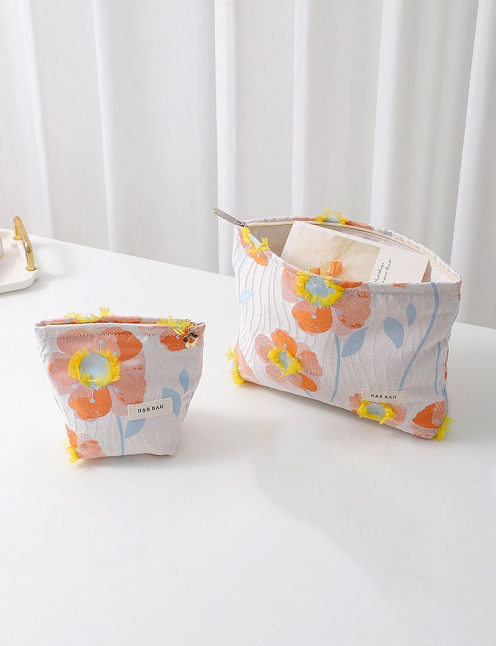 Colorful Embroidered Floral Cosmetic Bag - DippedShop Wholesale - #0931