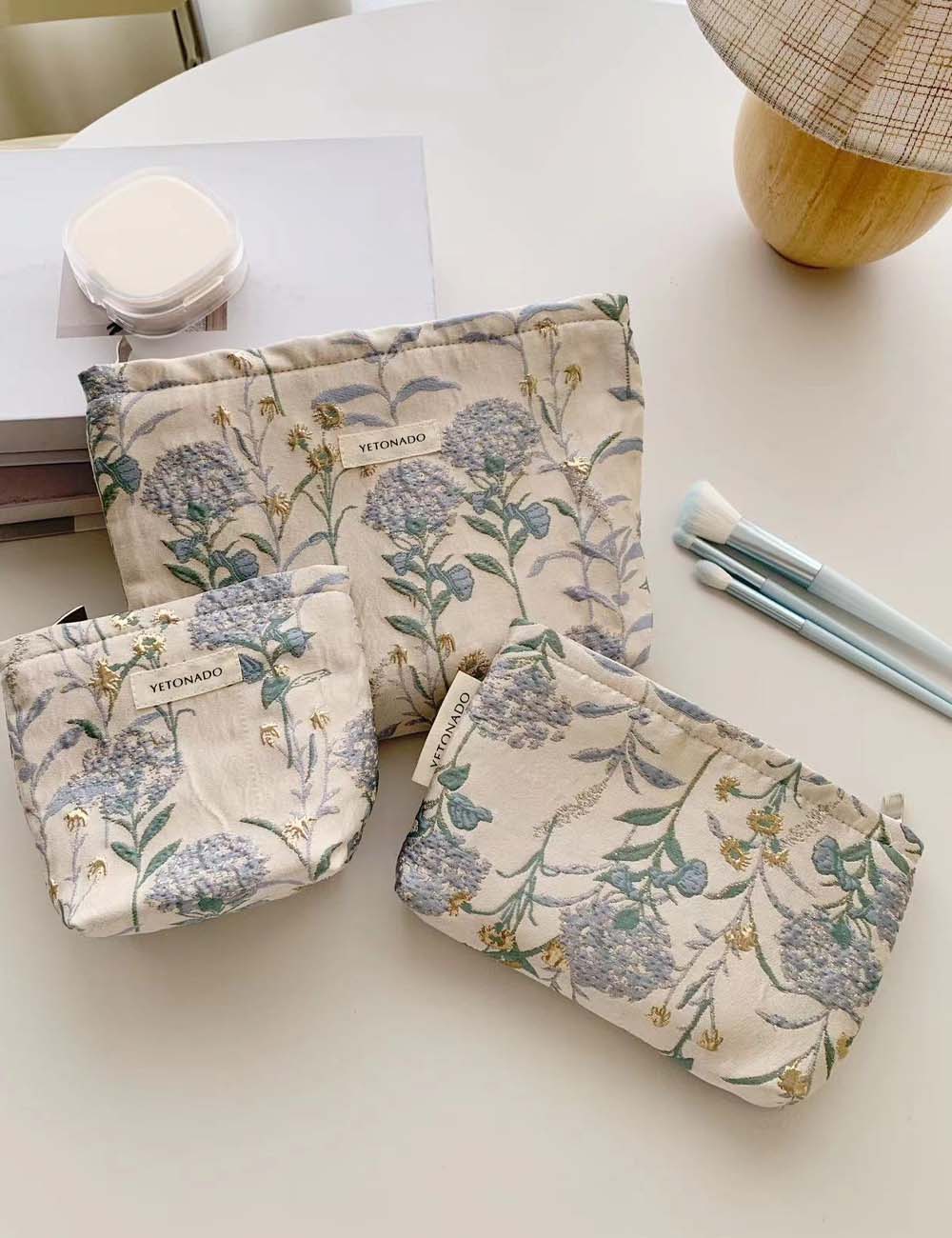 Fresh Large Capacity Floral Jacquard Makeup Bag MK2BW6W10BOB392