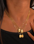 Gold Plated Rhinestone Pendant Necklace - DippedShop Wholesale - #9283