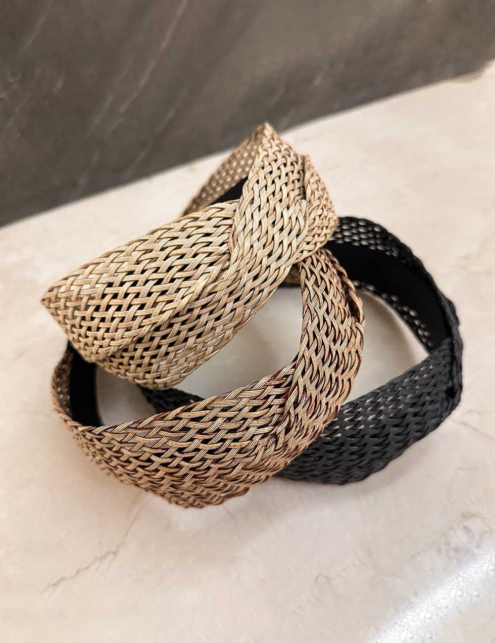 Woven Straw Wide Headband - DippedShop Wholesale - #6915