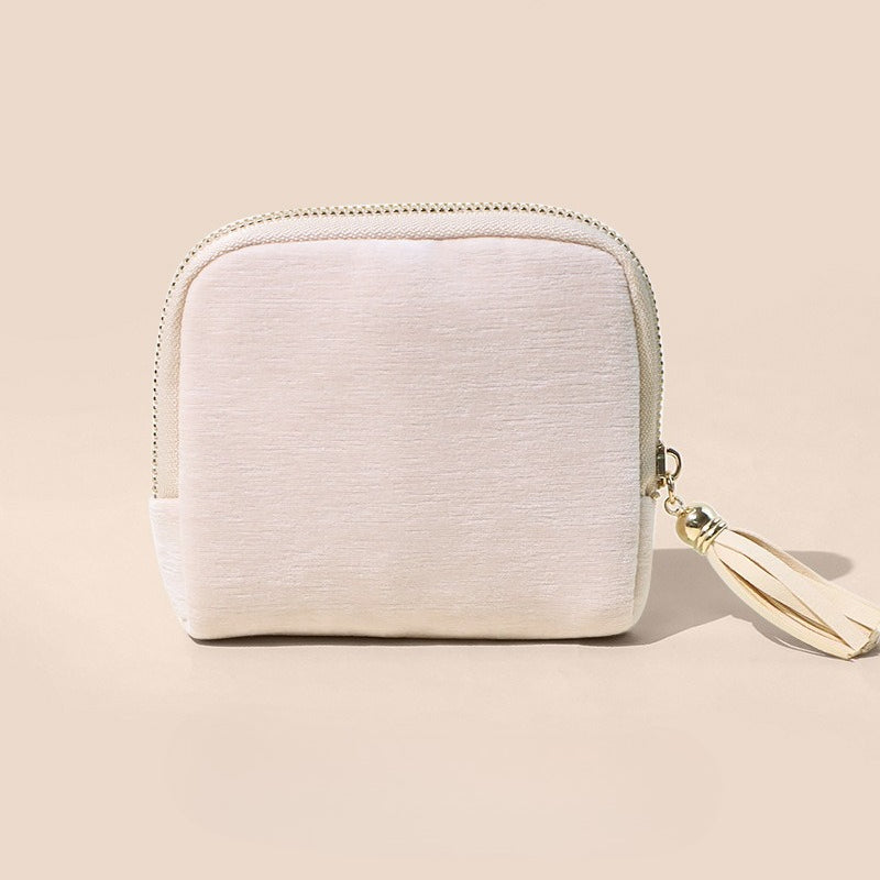 Solid Color Square Shape Tassel Jewelry Organizer Bag 8CW6BOB296L