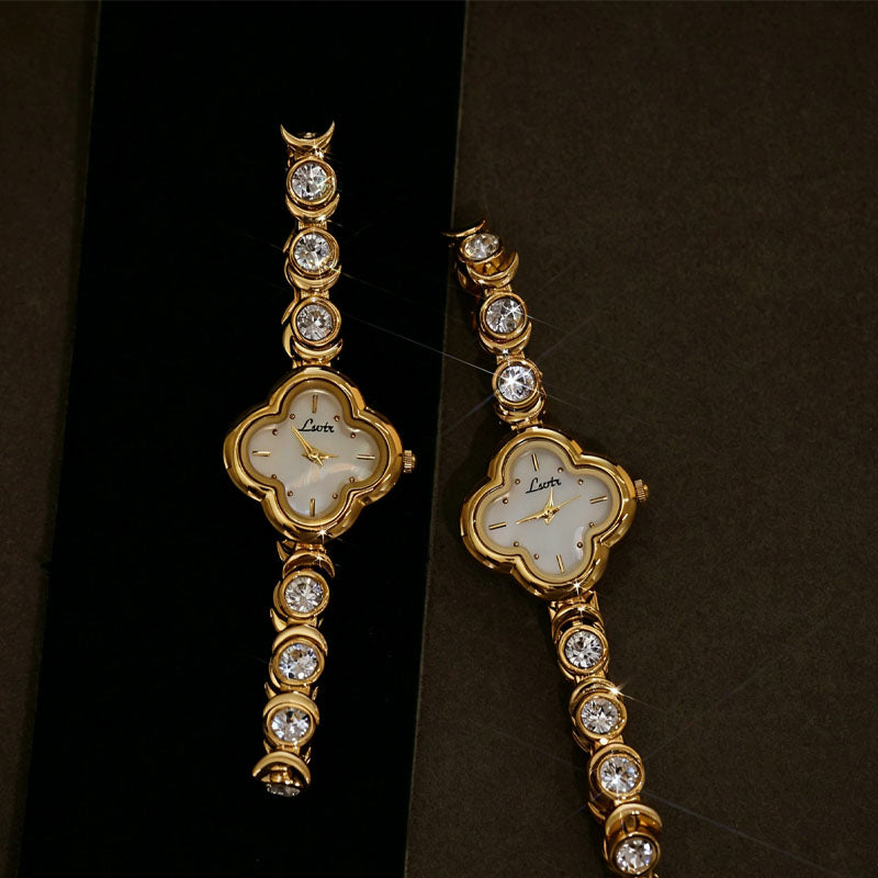 Rhinestone Clover Bracelet Watch - DippedShop Wholesale - #6051
