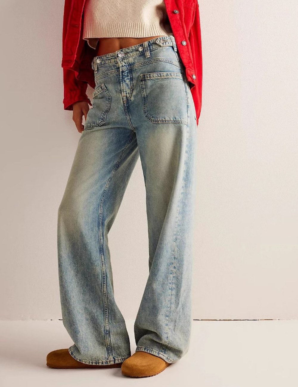 Washed Street Straight Leg Jeans DP25A478