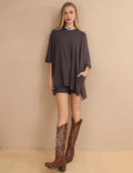 Round Neck Top and Shorts Set - DippedShop Wholesale - #0387