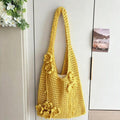 Crochet Flower Beach Tote Bag - DippedShop Wholesale - #2483
