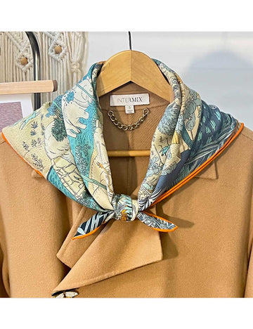 Double Sided Print Soft Square Silk Scarf DP25G460