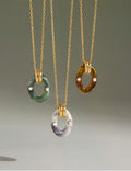 Vintage Gold Oval Pendant Necklace - DippedShop Wholesale - #8867