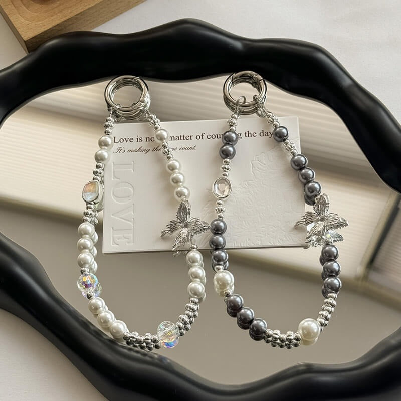 Luxury Pearl Crystal Beaded Keychain Charm DP25C793