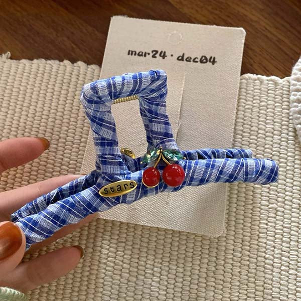Cute Cherry Plaid Sweet Hair Clips DP25F433