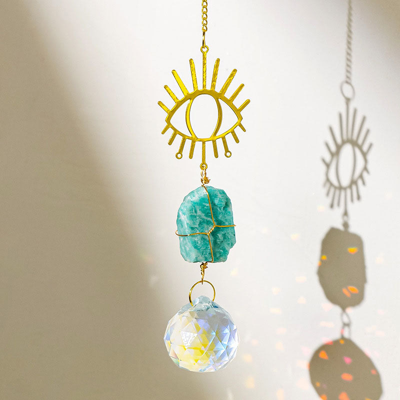 Natural Stone Crystal Ball Suncatcher - DippedShop Wholesale - #4067