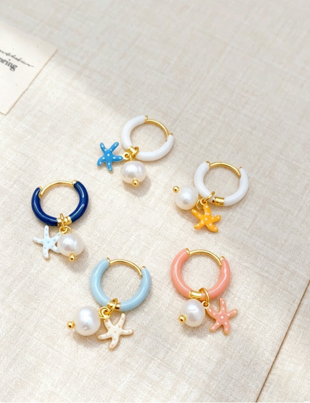 Starfish Pendant Hoop Earrings - DippedShop Wholesale - #5123