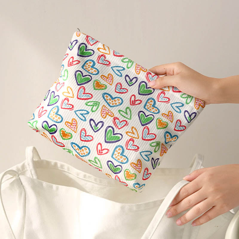 Corduroy Cartoon Cosmetic Bag - DippedShop Wholesale - #6019
