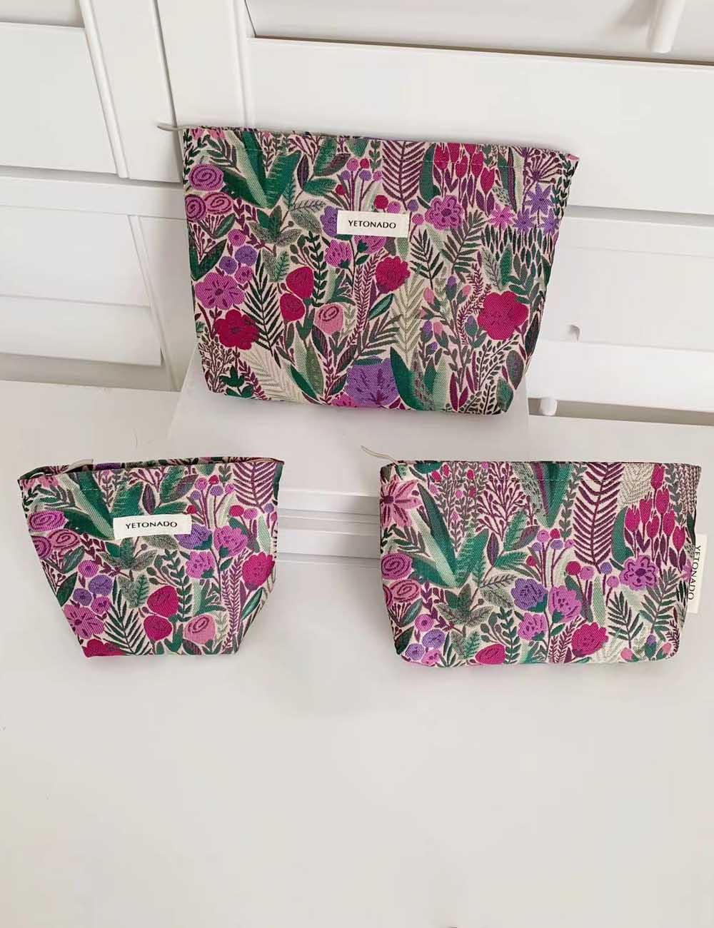 Large Floral Cosmetic Bag - DippedShop Wholesale - #2755