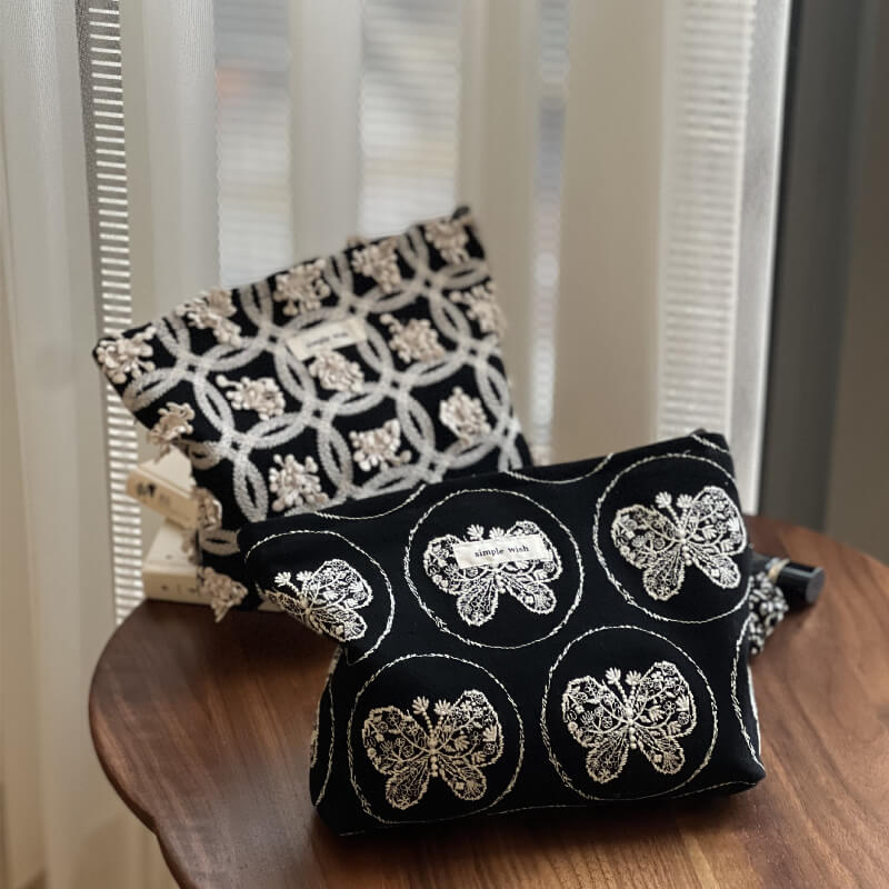 Butterfly Embroidered Square Cosmetic Bag  DP25C705