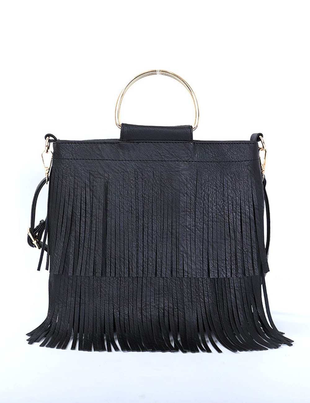 Casual Solid Color Tassel Shoulder Bag DP25E451