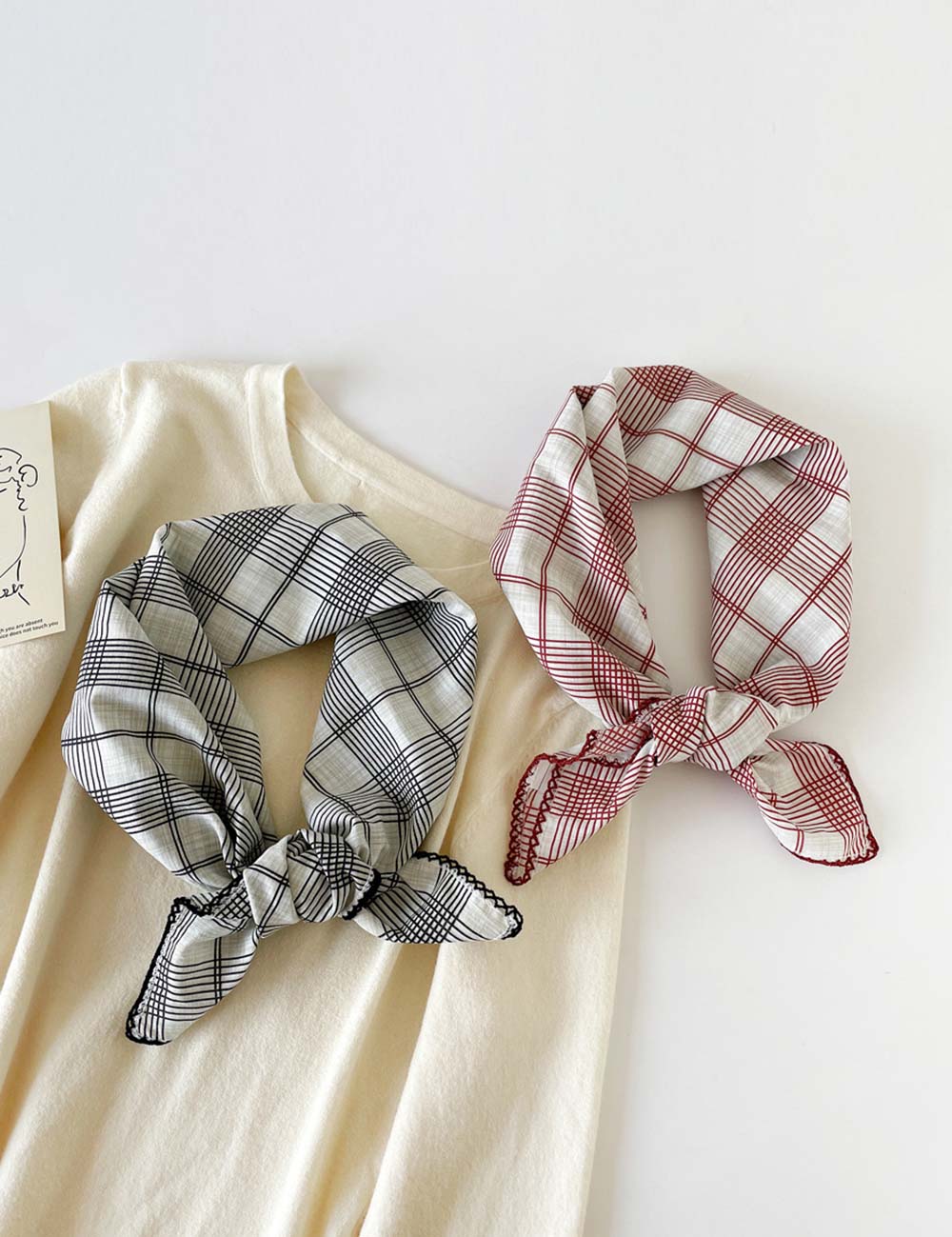 Plaid Striped Square Scarf - DippedShop Wholesale - #0419