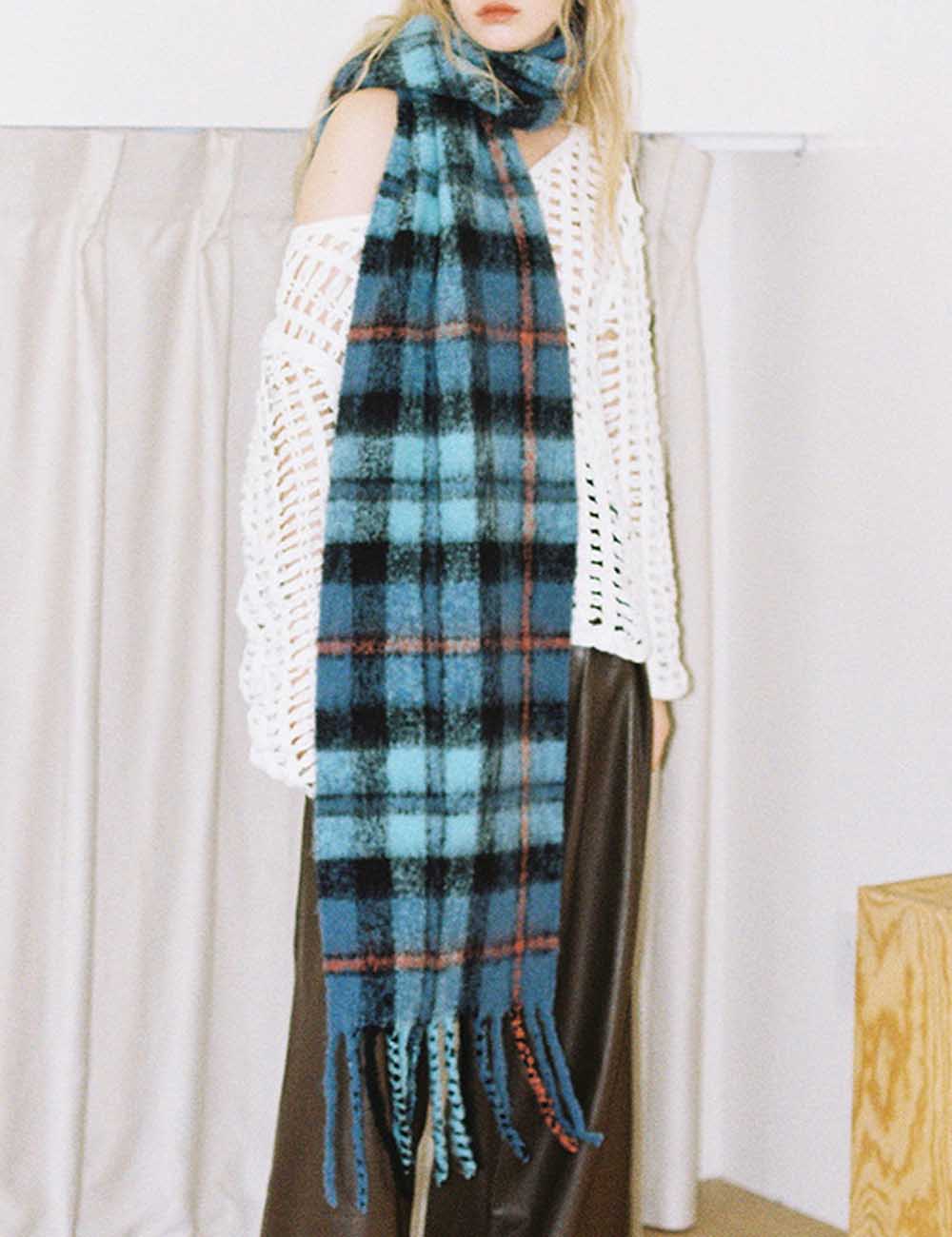 Fall Winter Classic Plaid Tassel Warm Scarf DP25G564