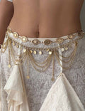 Retro Gold Plated Pearl Tassel Waist Chain 8ZA6JBC103T