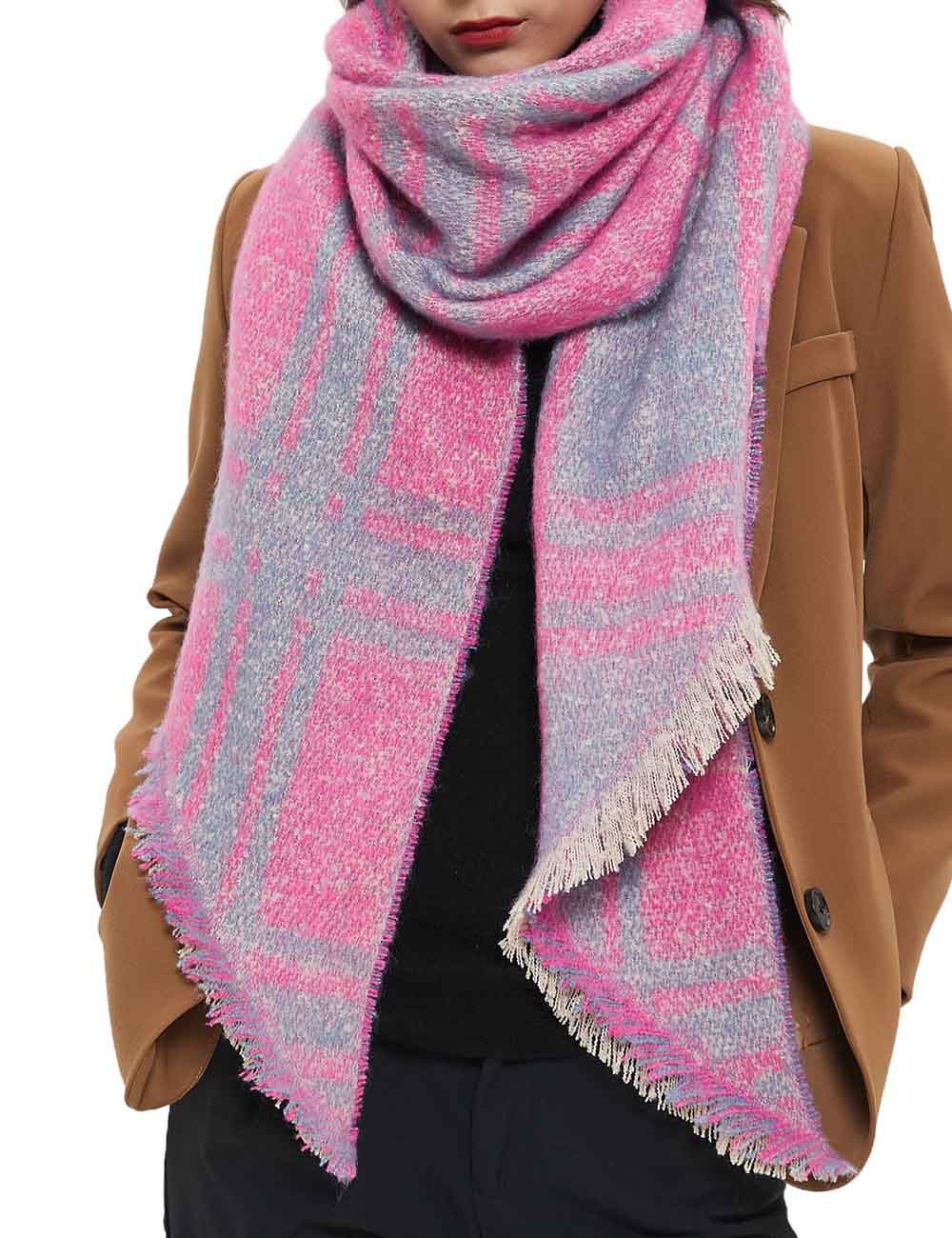 Vintage Jacquard Plaid Triangle Soft Scarf DP25G591