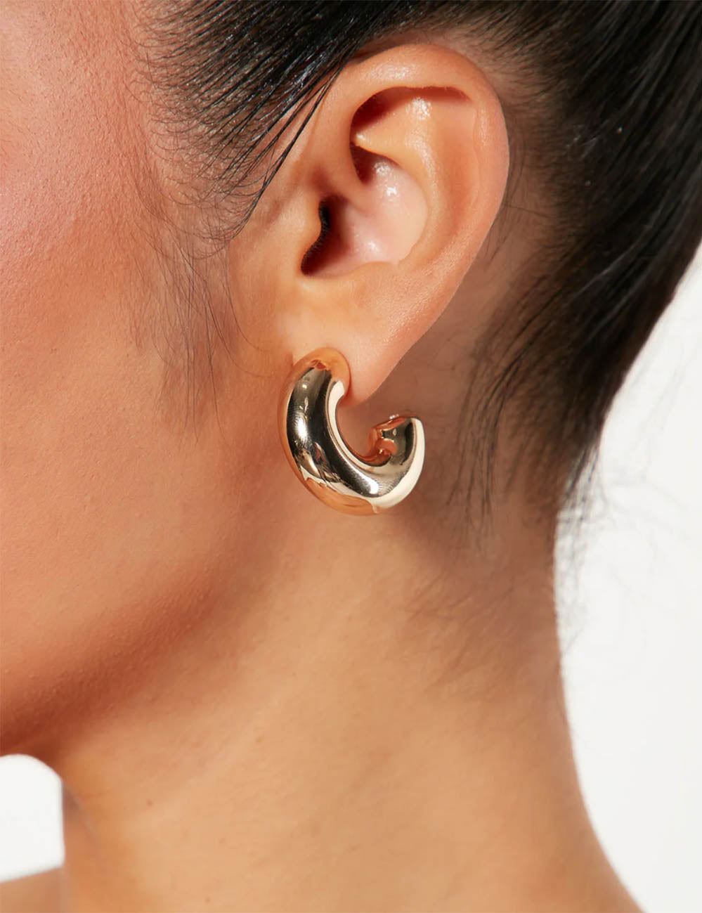 C-Shaped Punk Metal Stud Earrings DPJE0903