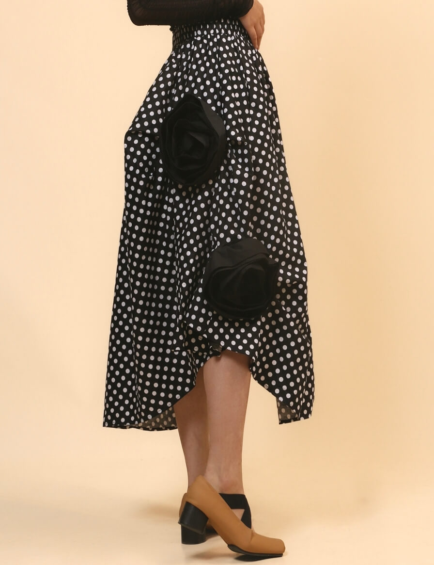 Irregular Hem Flower Midi Skirt - DippedShop Wholesale - #9475