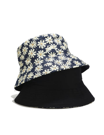 Vintage Floral Print Reversible Beach Bucket Hat MK2BW6W6HAT75